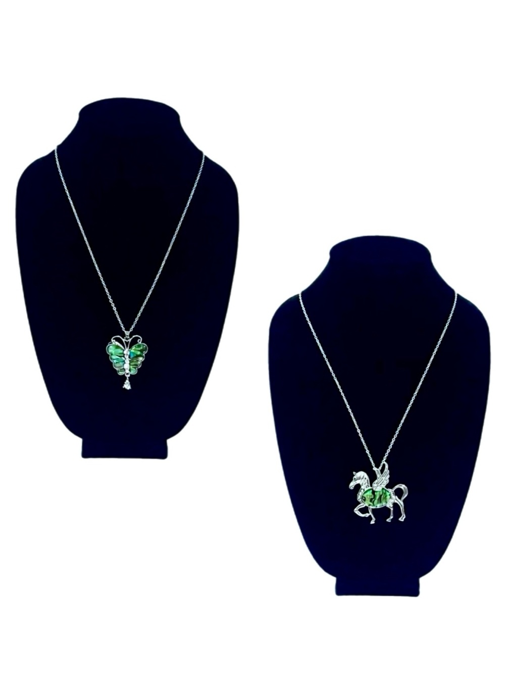 Sterling Silver Necklace with a Pegasus & Butterfly Pendant